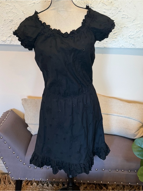 Moschino Dresses & Skirts - Moschino Cheap And Chic Dress Black Ruffle Eyelet 100% Cotton Sz EU 36 US 6